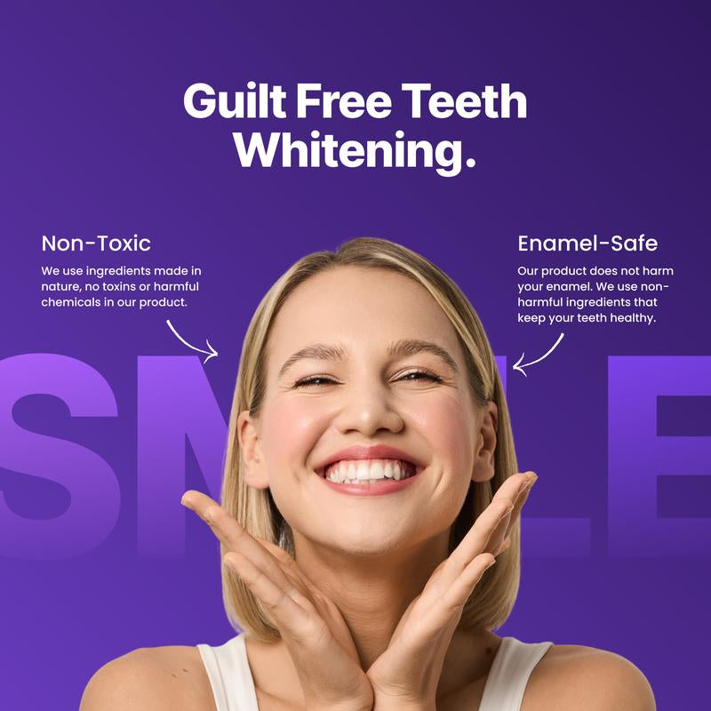 Revitalize Your Smile with DR.DENT Purple Teeth Whitening Strips - 7/21 Sessions of Enamel-Safe, Non-Sensitive, Peroxide-Free Whitening!